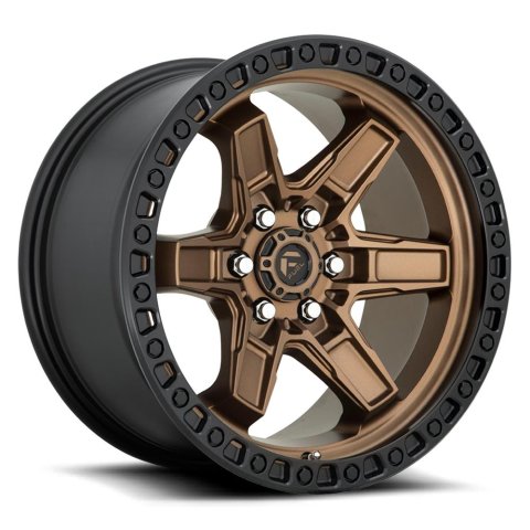 Fuel Off-Road Kicker D699 Matte Bronze Wheels with Black Lip 17x9 Wheels, 5 D699, 17 x 9, Aluminum, Bronze, Lip, 6 x 139.7mm Bolt Pattern, +1mm Offset, 5.040 in. Backspace, Each