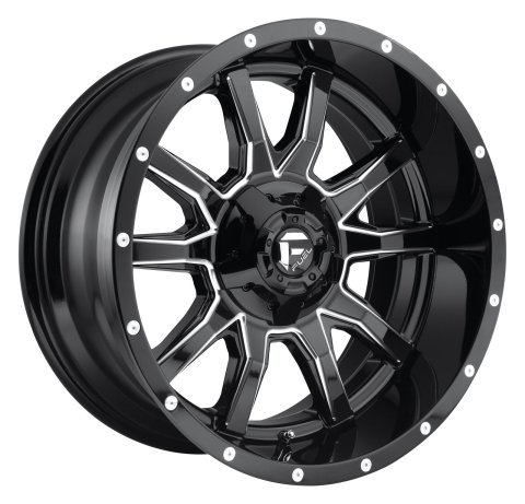 Fuel Off-Road Vandal D627 Gloss Black Wheels with Milled Accents 20x9 Wheels, Vandal, 5x4.55x5.0 NBL5.00 01 78.1, NBL-Gloss BLK MIL