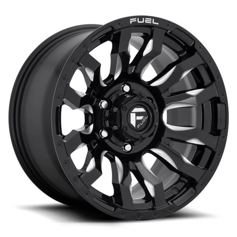 Fuel Off-Road Blitz D673 Gloss Black Wheels with Milled Accents 20x9 Wheels, D673, 20 x 9, Aluminum, Black, Accents, 8 x 165.1mm Bolt Pattern, +20mm Offset, 5.790 in. Backspace, Each
