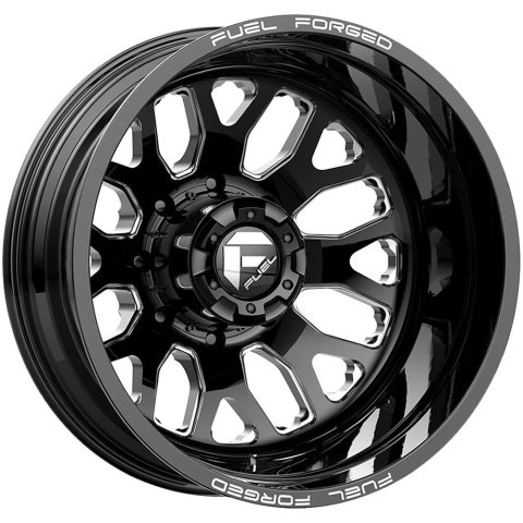 Fuel Off-Road FF19D Gloss Black Wheels with Milled Accents 24x8.25 WHEEL, D19 24X8.25 10X225 GL-BLK-MIL -225MM