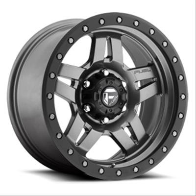 Fuel Off-Road Anza D558 Series Matte Gunmetal with Black Ring Wheels 16x8 Wheel, D558, Aluminum, Gray, 16 x 8.0 in., 6 x 5.50 in. Bolt Circle, 4.500 in. Backspace, Each