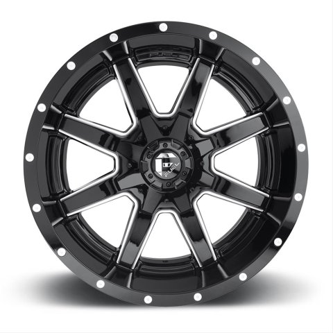 Fuel Off-Road Maverick D610 Series Gloss Black Wheels with Milled Accents 20x9 Wheels, Accents, 20 in. x 9.00 in., Aluminum, 8 x 180mm Bolt Circle, 5.75 in. Backspacing, Each