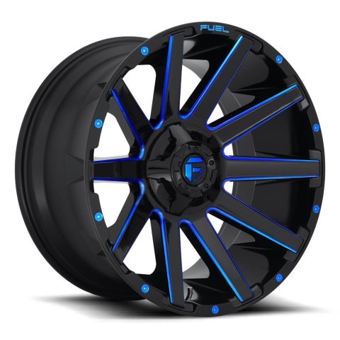Fuel Off-Road Contra D644 Gloss Black Wheels with Candy Blue Accents 22x12 CONTRA 22X12 6X135/139.7 NLK 4.75 -43