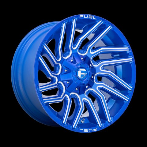 Fuel Off-Road Typhoon D774 Anodized Blue Wheels with Milled Accents 22x12 WHEEL, 22X12 8X170 BLUE-MILL -44MM
