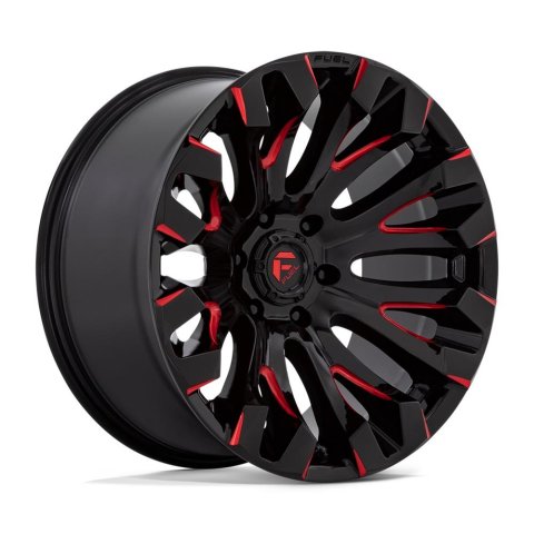 Fuel Off-Road Quake D829 Gloss Black Wheels with Red Milled Accents 18x9 18X9 8X6.5 G-BLK MILL-RD 1MM
