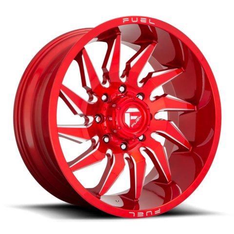 Fuel Off-Road Saber D745 Candy Red Wheels with Milled Accents 22x10 SABER 22X10 6X135 87.1 NLQ 4.82 -18MM