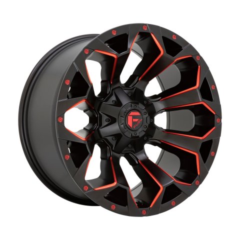 Fuel Off-Road Assault D787 Matte Black Milled with Red Tint Wheels 20x9 WHEEL, 20X9 6X135/5.5 M-BLK RD-MILL 01MM