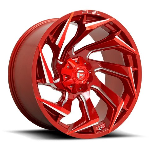 Fuel Off-Road Reaction D754 Candy Red Wheels with Milled Accents 22x10 REACTION 22X10 5X5/5.5 87.1 CRM -18MM