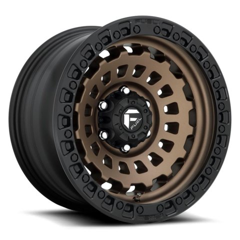 Fuel Off-Road Zephyr D634 Matte Bronze Wheels with Black Ring 17x9 Wheel, Zephyr, 17 x 9, Bronze, Ring, 8 x 170mm Bolt Pattern, -12mm Offset, 4.530 in. Backspace, Each
