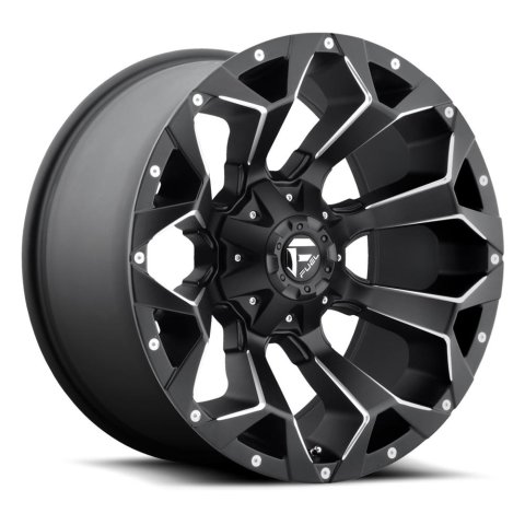 Fuel Off-Road Assault D546 Series Matte Black Wheels with Milled Accents 22x9.5 Wheel, Assault, 22 x 9.5, Aluminum, Black, Accents, 6 x 135mm Bolt Pattern, +20mm Offset, 6.040 in. Backspace, Each