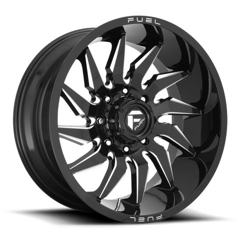 Fuel Off-Road Saber D744 Series Gloss Black Wheels with Milled Accents 20x9 SABER 6x139.70 GLOSS BLACK MILLED (20 mm)