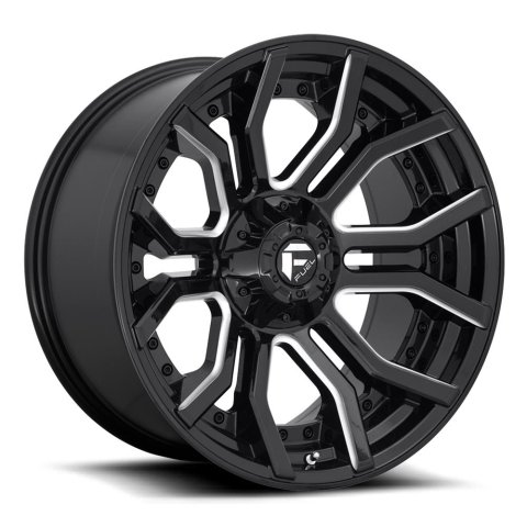 Fuel Off-Road Rage D711 Gloss Black Wheels with Milled Accents 20x9 Wheels, D711, 20 x 9, Aluminum, Black, Accents, 6 x 135mm Bolt Pattern, +1mm Offset, 5.040 in. Backspace, Each