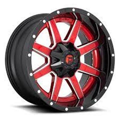 Fuel Off-Road Maverick D250 Series Gloss Red Wheels with Black Lip 22x12 MAVERICK 22X12 6X135/5.5 QL 106.1 -44MM
