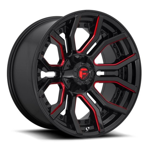 Fuel Off-Road Rage D712 Gloss Black Wheels with Candy Red Accents 22x10 RAGE 22X10 6X135/5.5 106.1 NLQ -18MM