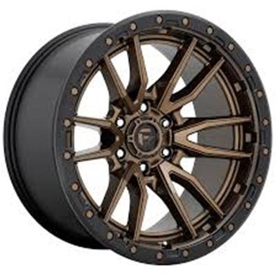 Fuel Off-Road Rebel D845 Textured Bronze Wheels with Black Ring 17x9 Wheels, D845, Aluminum, Finish, Beadlock Ring, 17 in. x 9 in., 6 x 139.70mm/5.5 in. Bolt Circle, 4.53 in. Backspace, Each