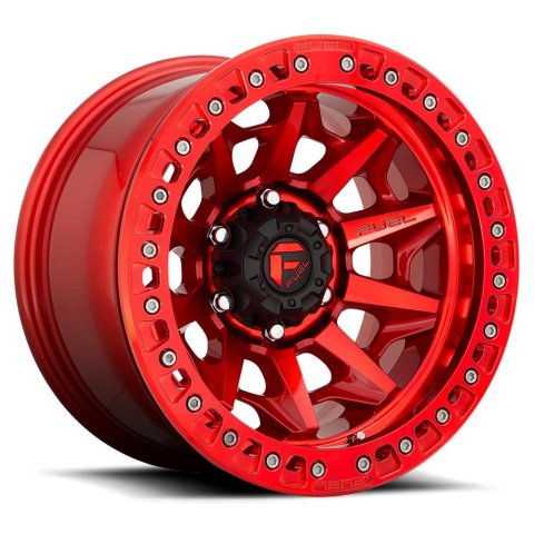 Fuel Off-Road Covert D113 Beadlock Candy Red Wheels 17x9 Wheel, Beadlock, 17 x 9, Aluminum, Red, Gloss, 6 x 135mm Bolt Pattern, -15mm Offset, 4.41 in. Backspace, Each