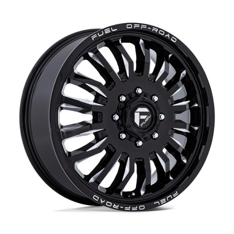 Fuel Off-Road ARC Dually D868 Gloss Black Wheels with Milled Accents 20x8.25 Wheel, Arc D868, 20 x 8.25, Aluminum, Black, Accents, 8 x 170mm Bolt Pattern, -201mm Offset, -3.290 in. Backspace, Each