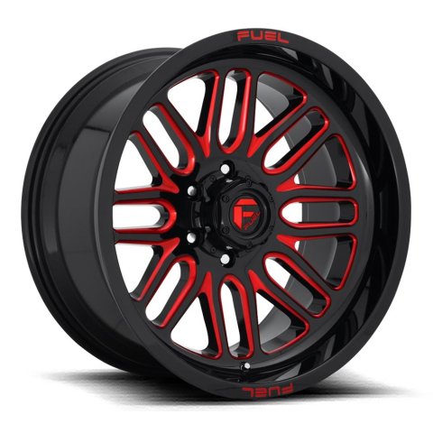 Fuel Off-Road Ignite D663 Gloss Black Wheels with Candy Red Accents 22x10 Wheel, D663, 22 x 10, Aluminum, Black, Accent, 5 x 127mm Bolt Pattern, -18mm Offset, 4.790 in. Backspace, Each