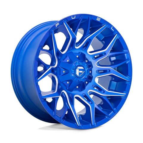 Fuel Off-Road Twitch D770 Anodized Blue Wheels with Milled Accents 20x10 WHEEL, 20X10 8X180 BLUE-MILL -18MM