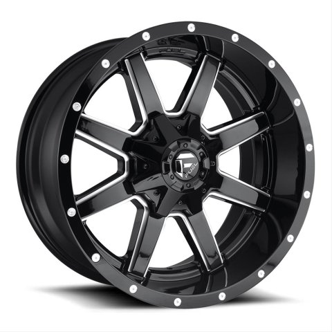 Fuel Off-Road Maverick D610 Series Gloss Black Wheels with Milled Accents 18x9 Wheel, Maverick, 18 x 9, Aluminum, Black, Accents, 8 x 165.1mm Bolt Pattern, +20mm Offset, 5.790 in. Backspace, Each