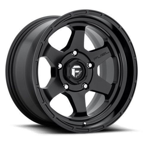 Fuel Off-Road Shok D664 Matte Black Wheels 17x9 Wheel, D664, 17 x 9, Aluminum, Black, 6 x 139.7mm Bolt Pattern, +20mm Offset, 5.790 in. Backspace, Each
