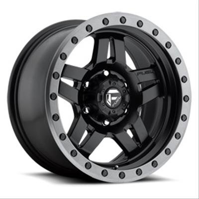 Fuel Off-Road Anza D557 Series Matte Black with Anthracite Ring Wheels 17x8.5 Wheel, D557, Aluminum, Black, 17 in. x 8.5 in., 6 x 5.50 in. Bolt Circle, 5.00 in. Backspace, Each