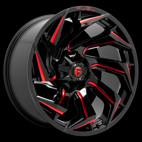Fuel Off-Road Reaction D755 Gloss Black Milled Red Tint Wheels 15x8 WHEEL, 15X8 5X5.5 GL-BLK-MIL-RTTC -12MM