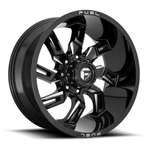 Fuel Off-Road Lockdown D747 Gloss Black Milled Wheels 20x9 LOCKDOWN 8x180.00 GLOSS BLACK MILLED (1 mm)