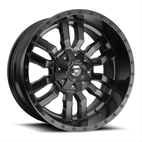Fuel Off-Road Sledge D596 Series Matte Black Wheels with Gloss Lip 20x9 Wheels, Sledge, 5x4.55x120 BLD6.37 35 72.6, BLD-Gloss BLK