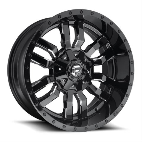 Fuel Off-Road Sledge D595 Series Gloss Black Wheels with Milled Accents 18x9 Wheels, Sledge, 6x1356x5.5 NBL5.75 20 106.3, NBL-Gloss BLK MIL