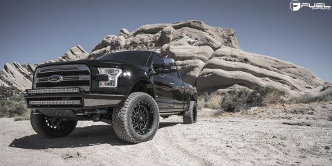Fuel Off-Road Triton D581 Series Gloss Black Wheels with Milled Accents 17x9 Wheels, Triton, 5x4.55x5.0 NBL4.50 -12 78.1, NBL-Gloss BLK MIL