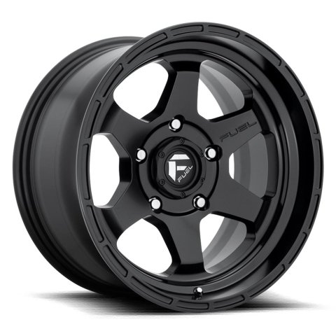 Fuel Off-Road Shok D664 Matte Black Wheels 17x9 Wheel, D664, 17 x 9, Aluminum, Black, 5 x 127mm Bolt Pattern, +1mm Offset, 5.040 in. Backspace, Each