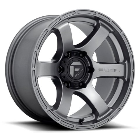Fuel Off-Road Rush D767 Matte Gunmetal Wheels 17x9 Wheels, D767, 17x9, Aluminum, 1-Piece, Gunmetal, Satin, 6 x 135 Bolt Pattern, +1mm Offset, 0 B-space, Conical Lug, 2,500 lbs., Each