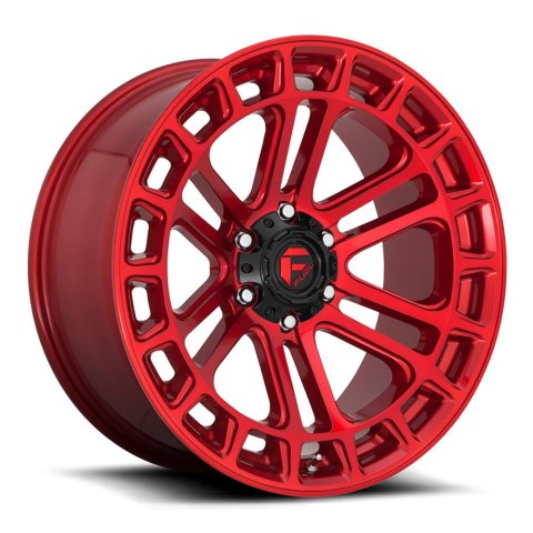 Fuel Off-Road Heater D719 Candy Red Wheels with Milled Accents 22x10 Wheels, D719, Aluminum, Finish, Accents, 22 in. x 10 in., 6 x 139.70mm/5.5 in. Bolt Circle, 4.99 in. Backspace, Each