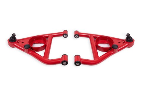 BMR 68-74 Chevrolet Nova w/ Bump Stops Lower A-Arms w/ STD. Ball Joint (Delrin) - Red