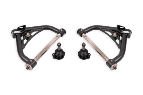 BMR 70-81 Chevrolet Camaro Non-Adj. Upper A-Arms w/ 0.5in Tall Ball Joint (Delrin) -Black Hammertone