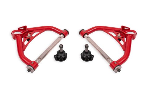 BMR 70-81 Chevrolet Camaro Non-Adj. Upper A-Arms w/ 0.5in Tall Ball Joint (Delrin) - Red