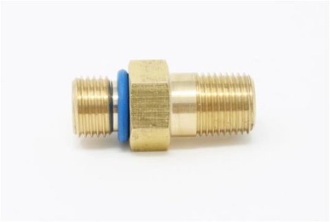 Aeromotive VaporWorx GM Fuel Pressure Sensor Adapter - M10 x 1.0mm Male to 1/8in NPT Port - Brass