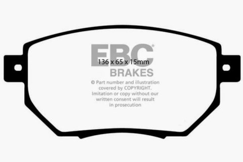 EBC Greenstuff Passenger Car Organic Brake Pads DP21659 Pads, Greenstuff, Organic, Front, for Nissan, Set