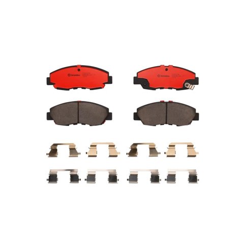 Brembo NAO Ceramic Brake Pads P28052N Pads, Brembo, Ceramic, Integrally Molded, Shims, with Hardware, For use on Honda®, Set