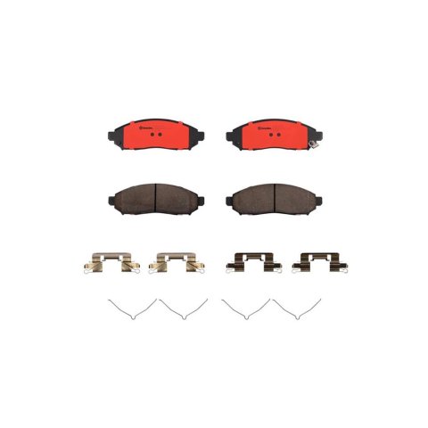 Brembo NAO Ceramic Brake Pads P56059N Pads, Brembo, Ceramic, Integrally Molded, Shims, with Hardware, For Nissan, Set