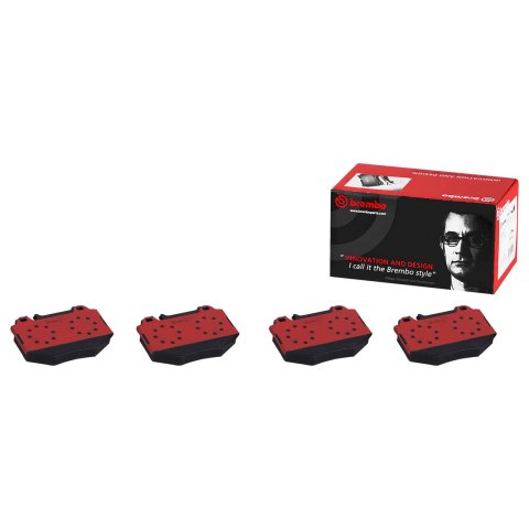 Brembo NAO Ceramic Brake Pads P50048N Pads, Brembo, Ceramic, Integrally Molded, Shims, Mercedes-Benz, Set