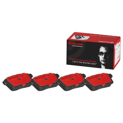 Brembo NAO Ceramic Brake Pads P49043N Pads, Brembo, Ceramic, Integrally Molded, Shims, Mazda, Set
