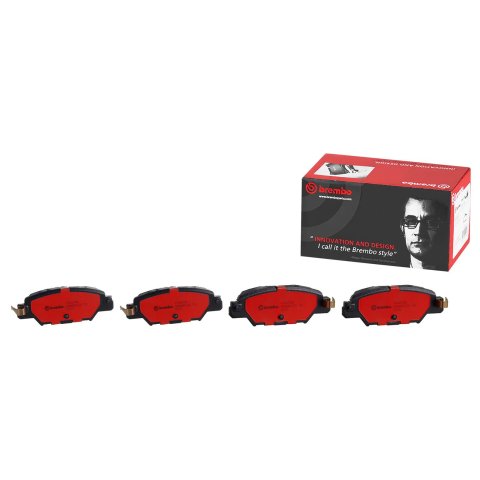 Brembo NAO Ceramic Brake Pads P49053N Pads, Brembo, Ceramic, Integrally Molded, Shims, Mazda, Set