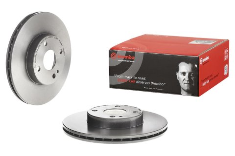 Brembo Premium UV Coated Brake Rotors 09.7379.11 Rotor, Brembo, Vented, Solid Surface, 10.04 in. Diameter, Iron, UV-Coated, Mazda, Each