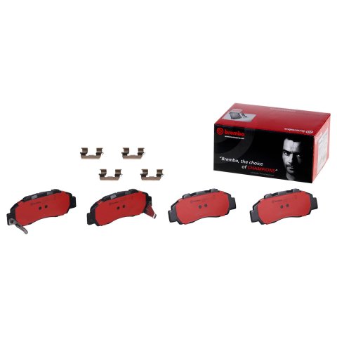 Brembo NAO Ceramic Brake Pads P28026N Pads, Brembo, Ceramic, Integrally Molded, Shims, with Hardware, For use on Acura®, Set