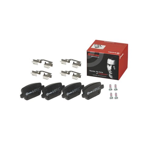 Brembo Low-Met Brake Pads P44016 Pads, Brembo, Semi-Metallic, Integrally Molded, Shims, with Hardware, Land Rover, Set