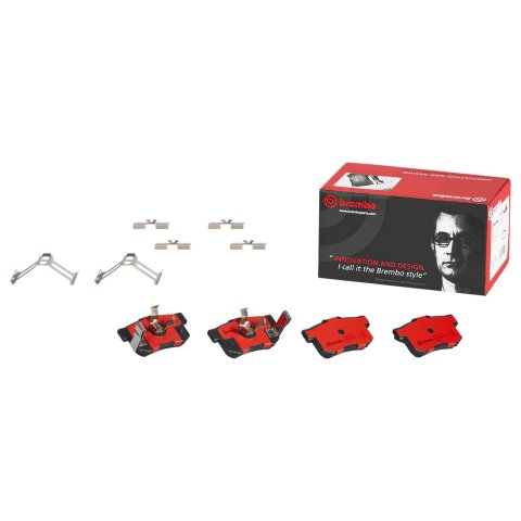 Brembo NAO Ceramic Brake Pads P28051N Pads, Brembo, Ceramic, Integrally Molded, Shims, with Hardware, For use on Acura®, Set