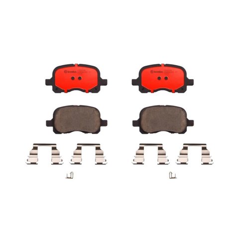 Brembo NAO Ceramic Brake Pads P83044N Pads, Brembo, Ceramic, Integrally Molded, Shims, with Hardware, Chevrolet, Set