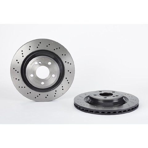 Brembo Premium UV Coated Brake Rotors 09.B743.51 Rotor, Brembo, Vented, Cross-Drilled Surface, 12.6 in. Diameter, Iron, UV-Coated, Mercedes-Benz, Each